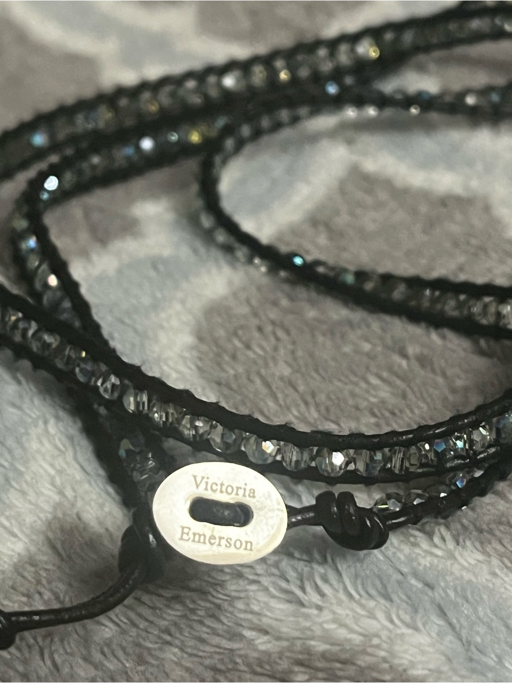 Victoria Emerson Iridescent Black Wrap Bracelet